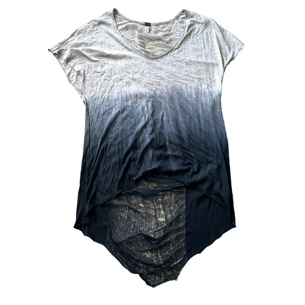 Super cool lightweight jersey with gray to black ombre back is shredded for Sexy